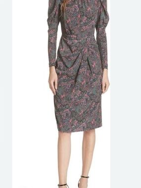 Elegant Paisley Print Dress